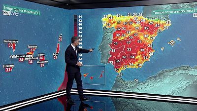 Temperaturas por encima de los valores normales en la mayor parte de la Península