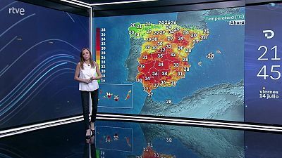 Temperaturas significativamente altas en buena parte del país salvo en el cuadrante noroeste peninsular