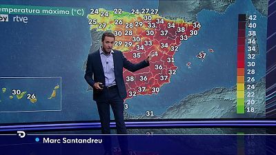 Temperaturas significativamente altas en los valles del Ebro, Guadalquivir y Mallorca