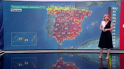 Temperaturas significativamente elevadas en la mayor parte de interiores de la Península