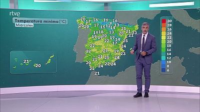 Tormentas y chubascos localmente fuertes en la Ibérica, sistema Central oriental, Béticas orientales, incluso muy fuertes en el interior de Valencia