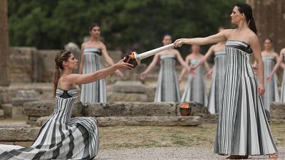 Ceremonia de encendido de la llama olímpica