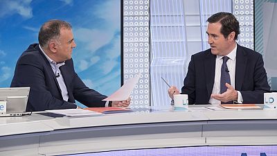 de TVE - Antonio Garamendi, presidente de la CEOE, y Juan Marín, candidato de IU a la presidencia de la Junta de Andalucía