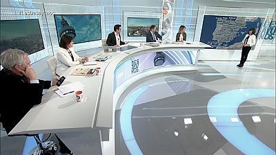 de TVE - José Manuel Villegas (Cs), Ione Belarra (Podemos) José Luis Ábalos (PSOE) y Fernando Martínez Maíllo (PP)