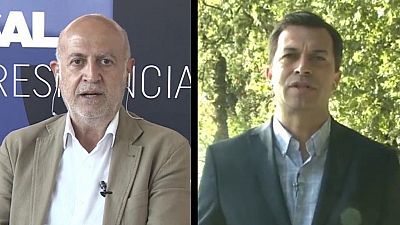 de TVE - Pancho Casal, de Marea Galeguista; y Gonzalo Caballero, del PSdeG