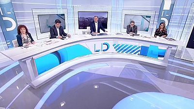 de TVE - Susana Díaz (PSOE);  Juanma Moreno (PP); Antonio Maíllo (Ciudadanos); y Juan Marín (Adelante Andalucía)