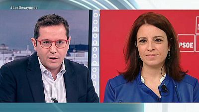 de TVE - Toni Cantó, Ciudadanos; Ione Belarra, Unidos Podemos; Juanma Moreno, PP; y Adriana Lastra, PSOE