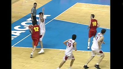 Baloncesto - Campeonato de Europa Junior 2004: España-Turquía, desde Zaragoza