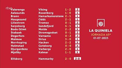 Sorteo de la Quiniela del 04/07/2023 - Jornada 65
