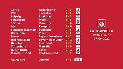 Sorteo de la Quiniela del 09/09/2022 - Jornada 5
