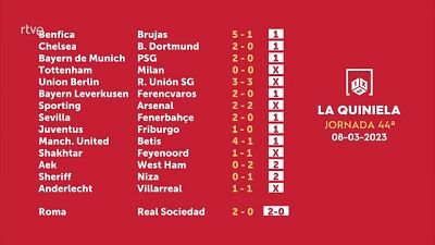 Sorteo de la Quiniela del 10/03/2023 - Jornada 44