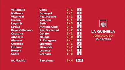 Sorteo de la Quiniela del 17/03/2025 - Jornada 49