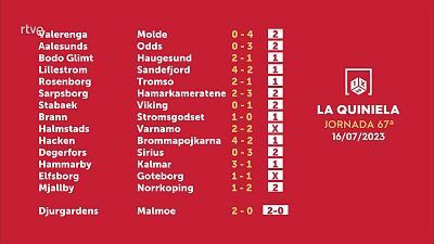 Sorteo de la Quiniela del 18/07/2023 - Jornada 67