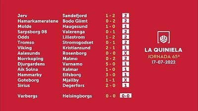 Sorteo de la Quiniela del 19/07/2022 - Jornada 65