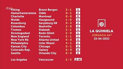 Sorteo de la Quiniela del 26/06/2023 - Jornada 64