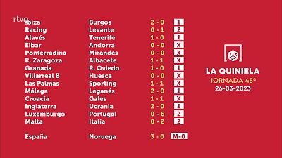 Sorteo de la Quiniela del 28/03/2023 - Jornada 48