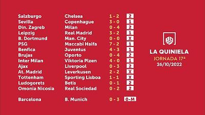 Sorteo de la Quiniela del 28/10/2022 - Jornada 17