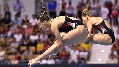 Campeonato de Europa. Saltos final 3m sincronizados femenino