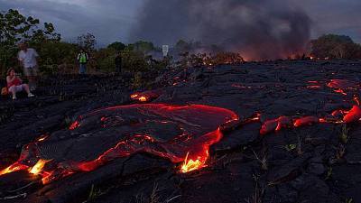 Una cascada de lava