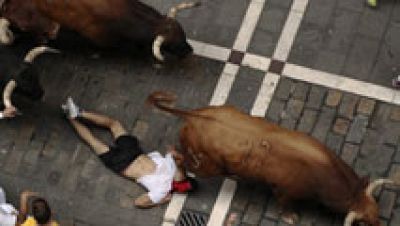 Séptimo encierro de Sanfermines 2017 con los Núñez del Cuvillo