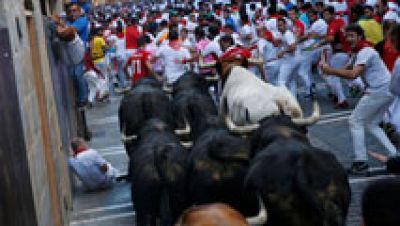 Sexto encierro de Sanfermines 2017 con toros de Victoriano del Río