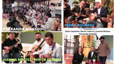 21/04/2024 con los timplistas Benito Cabrera, Juanma Benítez y Pedro Izquierdo + Parranda Amasijo