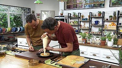 Macarrones con queso y tiramisú de limón