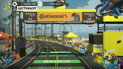 Julien Bernard se impone en un apretadísimo final en la segunda etapa del Tour virtual