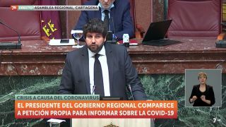 Comparecencia en la Asamblea de Fernando López Miras sobre crisis Covid-19 I