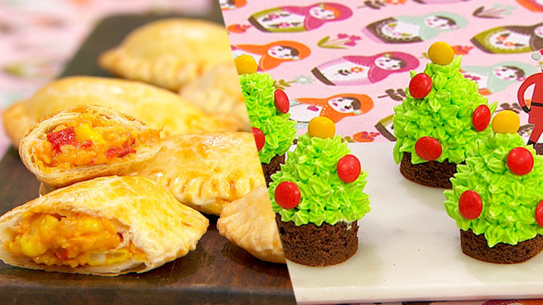 Empanadas de humita / Pinitos de chocolate y frutilla