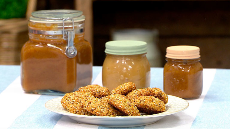 Miel, dulce de leche y galletitas veganas
