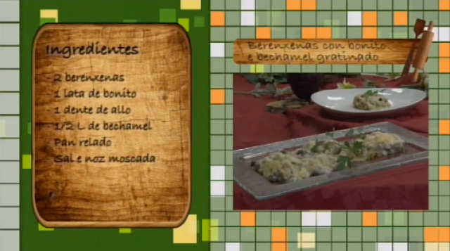 Berenxenas con bonito e bechamel gratinadas - 15/10/2015 10:30