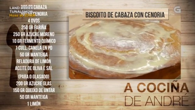 Biscoito de cabaza con cenoria - 05/10/2017 11:00