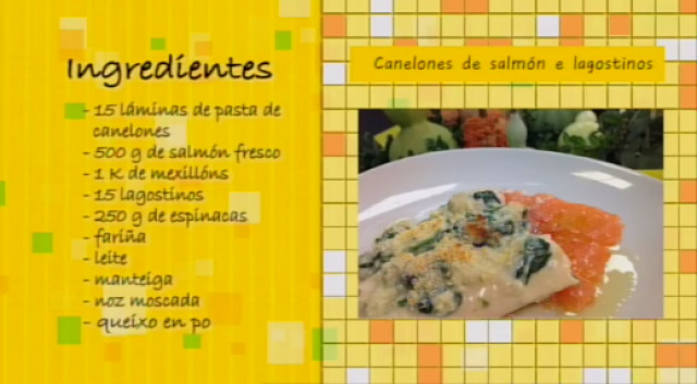 Canelóns de salmón e lagostinos - 26/02/2016 10:30