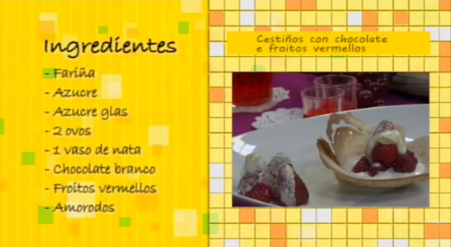 Cestiños de chocolate con froitos vermellos - 16/12/2015 10:30