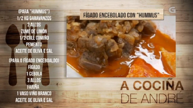 Fígado encebolado con "hummus" - 01/03/2018 11:00