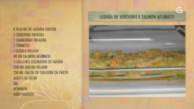 Lasaña de verduras e salmón afumado - 17/01/2017 10:30