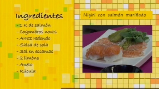 Nigiri con salmón mariñado - 09/02/2016 10:30