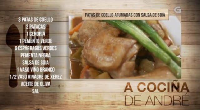 Patas de coello afumadas con salsa de soia - 03/05/2018 11:00