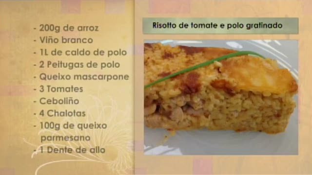 Risoto de tomate e polo gratinado - 02/09/2016 10:30