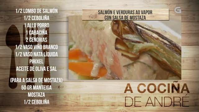 Salmón e verduras ao vapor con salsa de mostaza - 17/04/2018 11:00