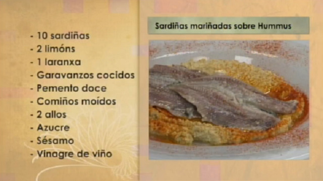 Sardiñas mariñadas sobre hummus - 03/11/2016 10:30