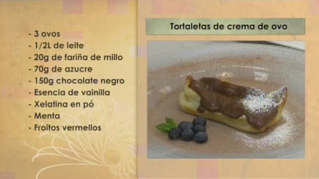Tortaletas de crema de ovo e chocolate - 12/12/2016 10:30