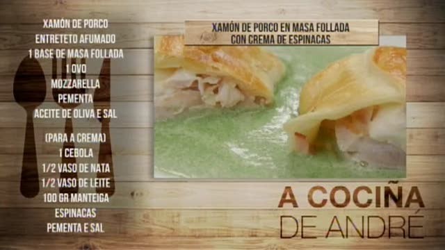 Xamón de porco en masa follada con crema de espinacas - 22/03/2018 11:00