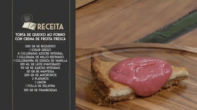 Torta de queixo ao forno con crema de froita fresca - 10/05/2019 11:00