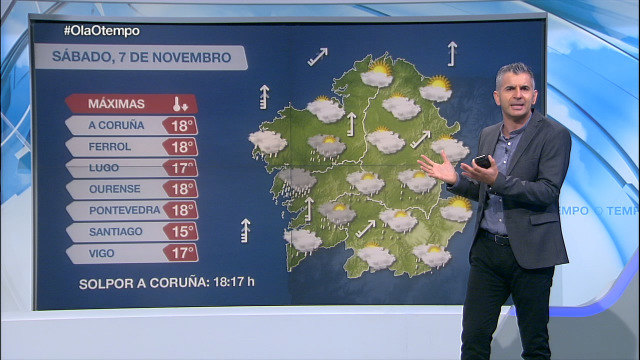 Precipitacións máis frecuentes en zonas da costa da Coruña e Pontevedra - 07/11/2020 15:07