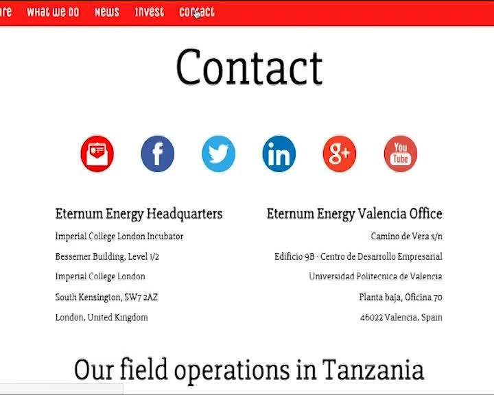 20-03-2015 Eternum Energy. Su objetivo es crear puntos de venta de energía limpia en Tanzania.