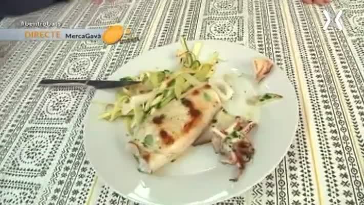 Calamar de potera amb verduretes
