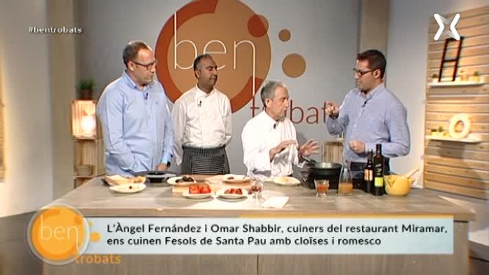 Fesols amb cloïses i romesco